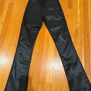 Express Black Coated Boot Cut Pants